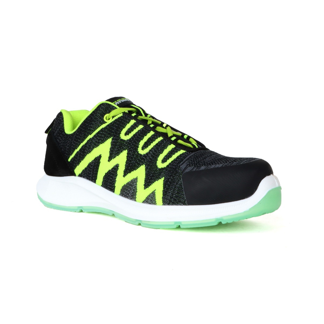 Breathable Men Work Safety Shoes with Flyknit Upper