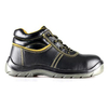 CE Standard Non slip Good Price Economical Black Leather Basic Style Steel Toe Safety Shoes for Men