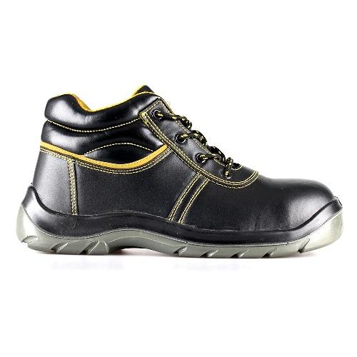 CE Standard Non slip Good Price Economical Black Leather Basic Style Steel Toe Safety Shoes for Men