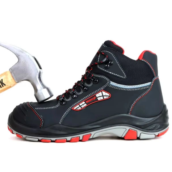 Good Quality Factory Direct Unisex Black Safety Shoes Outdoor Split Nubuck Leather Safety Shoes PU Rubber Sole Safety Shoes
