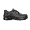 Economic Basic Embossed Leather Steel Toe Steel Plate Safety Boots for Construction Site with PU Double Density Sole