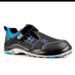 Men Anti Static Industrial Magic Tape Safety Shoes Summer Sandals Black Light Breathable Steel Toe Work Footwear