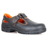 Custom Summer Labour Safety Sandals Breathable Anti-smash Black Safety Slippers Embossed Leather Steel Toe Safety Shoes
