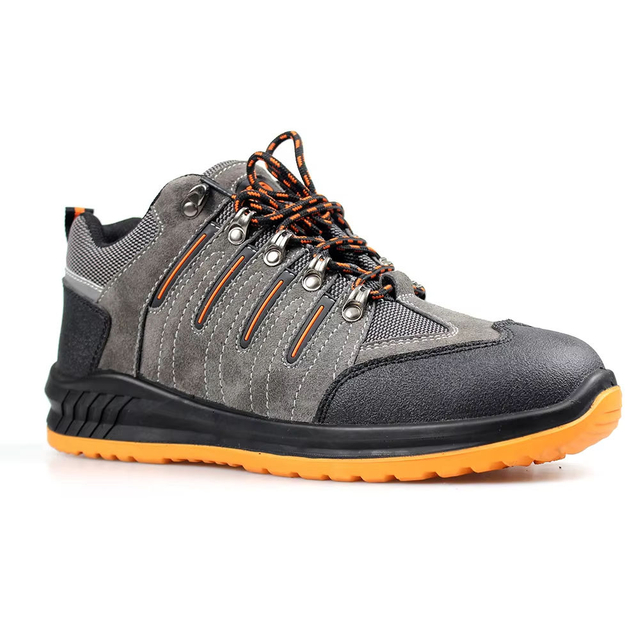 Trendy Style Work Footwear Breathable Lightweight Suede Leather Safety Shoes Custom Waterproof Men Safety Shoes