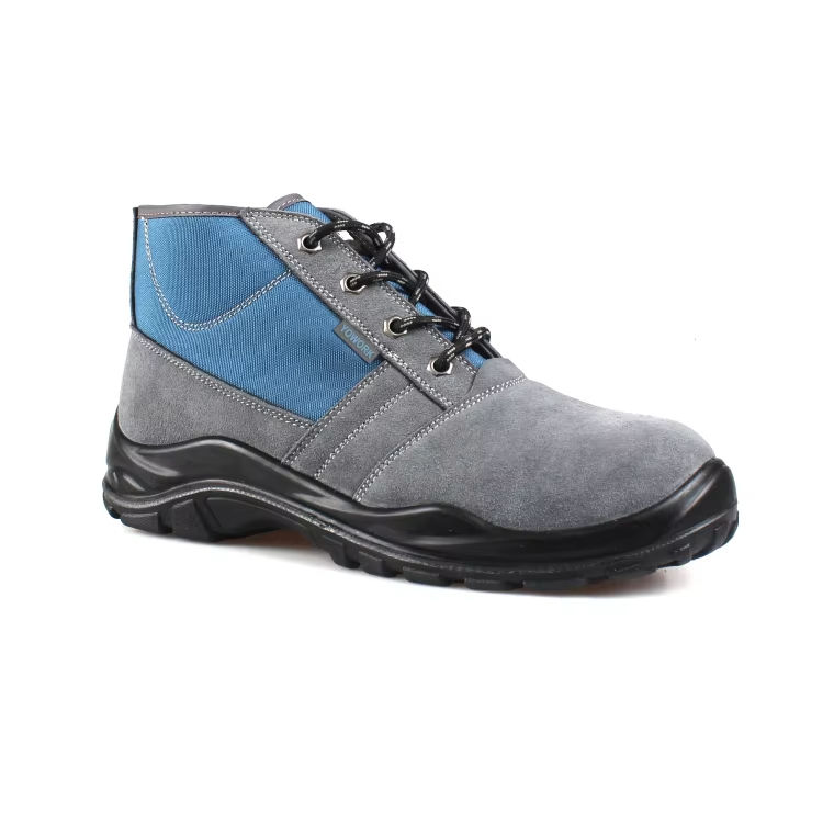 Factory Outlet Grey Suede Leather Non-slip Safety Shoes Pu Sole Men Safety Shoes S1P Standard Safety Shoes