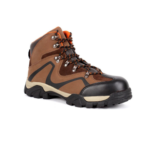 New Heavy Duty Work CE Standard Non slip Brown Leather Basic Style Steel Toe Safety Shoes for Men