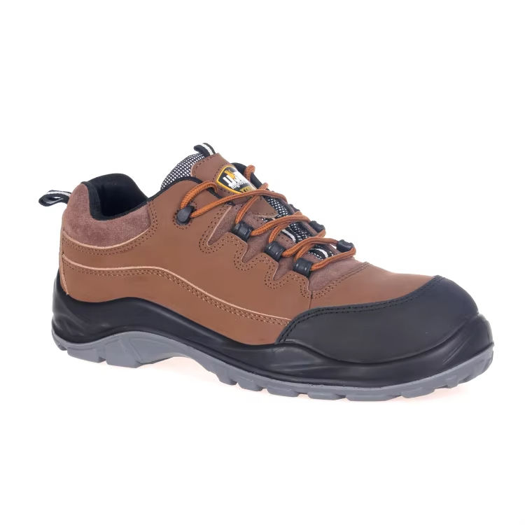 Custom Logo Outdoor Low Cut Durable Brown Waterproof Leather Safety Shoes Work Boots Shoes for Men