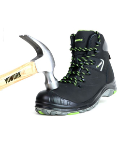 Hot Selling High Quality Mid Cut Split Nubuck HRO Anti slip Safety Shoes Work Boots with PU/rubber Sole for Workers