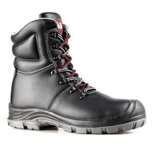High Quality Black Color Cow Leather Goodyear Welt Safety Boots with Steel Toe and Plate