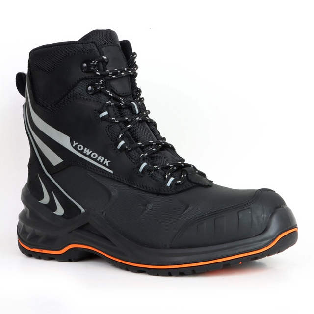 Water Proof High Quality Black Leather Army Boots Safety Boots with Composite Toecap PU Outsole S3 Standard